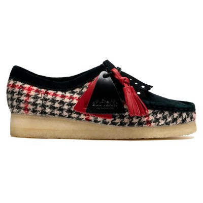 обувки,дамски,обувки,clarks,shoes,wallabee,shoes,black,(black,tweed)