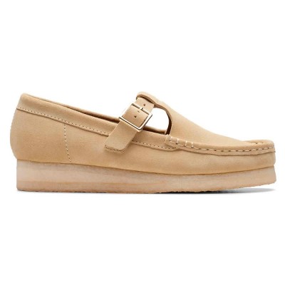 обувки,дамски,обувки,clarks,shoes,wallabee,t,bar,shoes,beige,(maple)