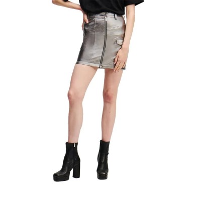 пола,дамски,поли,и,рокли,karl,lagerfeld,a1w12013,faux,leather,skirt,silver,(metallic,grey)