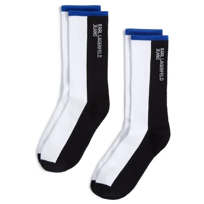 чорапи,мъжки,чорапи,karl,lagerfeld,a3m47046,colour,block,socks,2,pairs,white,black,(white,black)