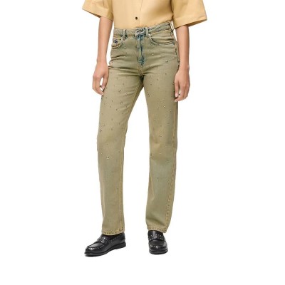 дънки,дамски,панталони,karl,lagerfeld,a3w10005,hr,straight,studded,jeans,beige,(rust,washed,blue)