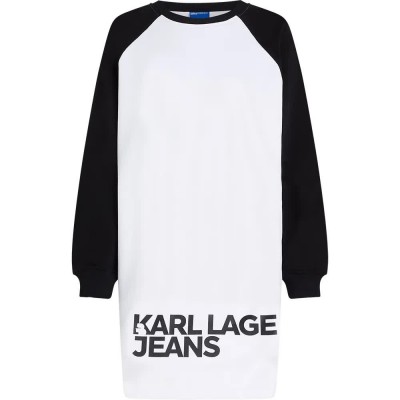 рокля,дамски,поли,и,рокли,karl,lagerfeld,a3w13007,blocked,long,sleeve,short,dress,white,(black,white)