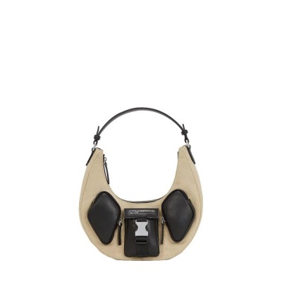 чанта,всички,чанти,karl,lagerfeld,a3w30235,canvas,mixed,handbag,beige,(beige,black)