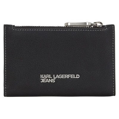 портфейли,и,портмонета,karl,lagerfeld,a3w32083,metal,logo,bifold,w,zip,wallet,black,(black)
