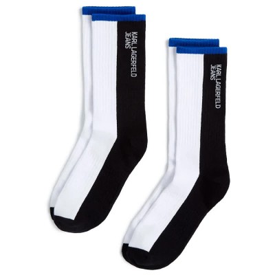 чорапи,дамски,чорапи,karl,lagerfeld,a3w47046,colour,block,socks,2,pairs,white,black,(white,black)