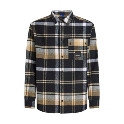 карирана,риза,дамски,ризи,мъжки,ризи,karl,lagerfeld,jeans,a4m16004,check,long,sleeve,shirt,black,(chipmunk)