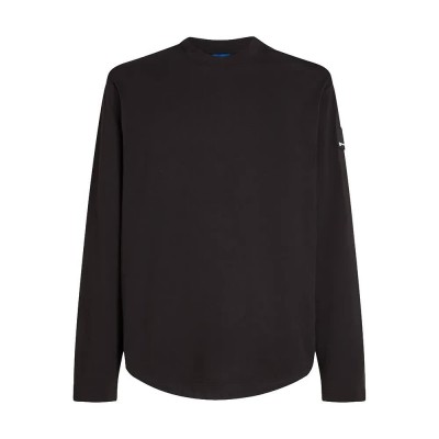 тениска,мъжки,тениски,дамски,тениски,karl,lagerfeld,a4m17085,reg,curved,hem,tee,long,sleeve,t,shirt,black,(black)