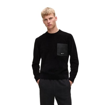 блуза,мъжки,пуловери,karl,lagerfeld,a4m18030,regular,chenille,sweater,black,(black)