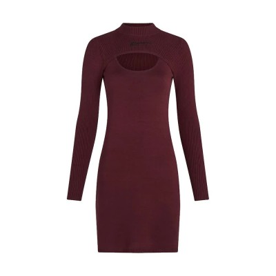 рокля,дамски,поли,и,рокли,karl,lagerfeld,a4w13010,cut,out,long,sleeve,short,dress,purple,(zinfandel)