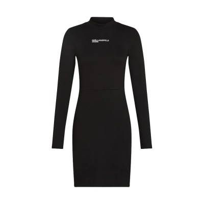 рокля,дамски,поли,и,рокли,karl,lagerfeld,a4w13005,milano,mock,neck,long,sleeve,short,dress,black,(black)