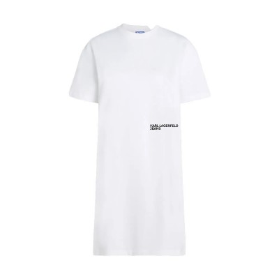рокля,дамски,поли,и,рокли,karl,lagerfeld,a4w13054,karlism,short,sleeve,short,dress,white,(white)