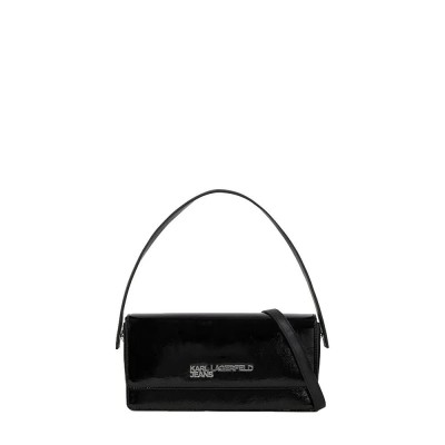 чанти,за,през,рамо,karl,lagerfeld,a4w30174,metal,logo,shiny,crossbody,black,(black)