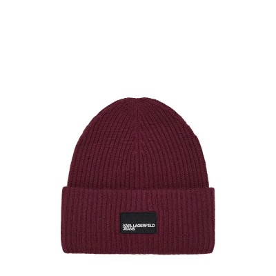 шапка,всички,шапки,karl,lagerfeld,a4w33079,patch,long,beanie,red,(zinfandel)