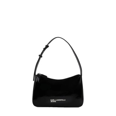 чанта,за,през,рамо,всички,чанти,karl,lagerfeld,a4w30290,metal,logo,shiny,shoulder,bag,black,(black)