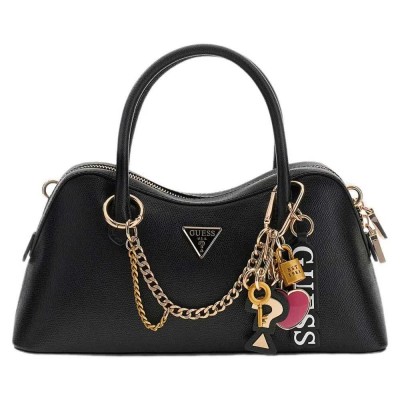 чанта,всички,чанти,guess,davina,satchel,bag,black,(black)