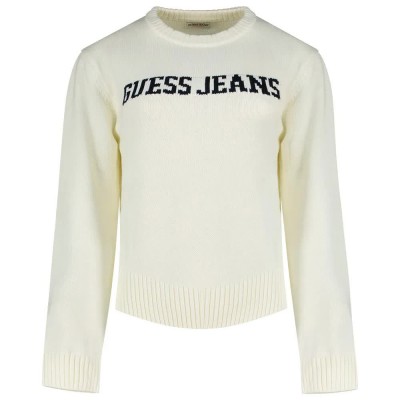 блуза,мъжки,пуловери,дамски,пуловери,guess,jeans,intarsia,sweater,white,(warm,white)