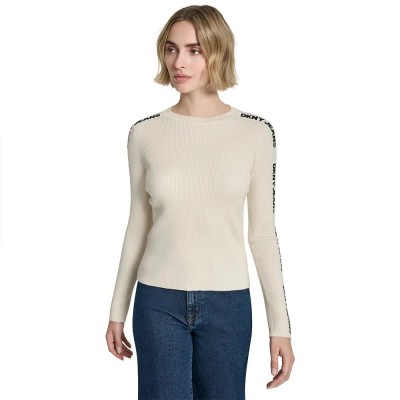 блуза,мъжки,пуловери,дамски,пуловери,dkny,dj6r0104,sweater,beige,(eggnog,black)