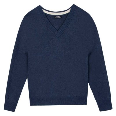блуза,мъжки,пуловери,дамски,пуловери,tbs,enolaver,v,neck,sweater,blue,(nocturne,blue)