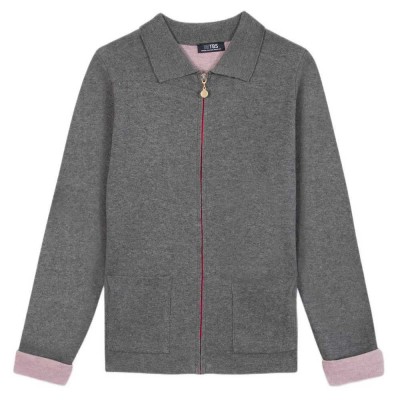 блуза,мъжки,пуловери,дамски,пуловери,tbs,piaragil,full,zip,sweater,grey,(grey,chine,grey)
