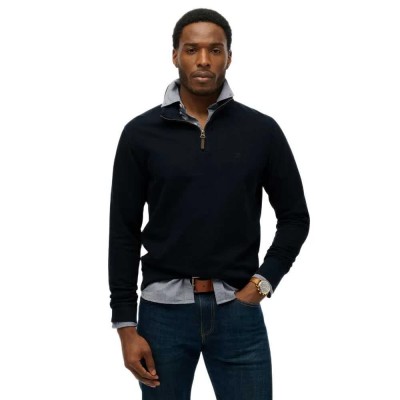 блуза,мъжки,пуловери,superdry,classic,essential,half,zip,sweater,black,(super,dark,navy)