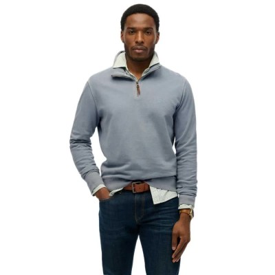 блуза,мъжки,пуловери,superdry,classic,essential,half,zip,sweater,grey,(washed,denim)