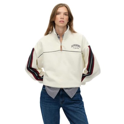 блуза,дамски,пуловери,дамски,плетени,дрехи,superdry,country,club,tape,half,zip,sweater,beige,(off,white)