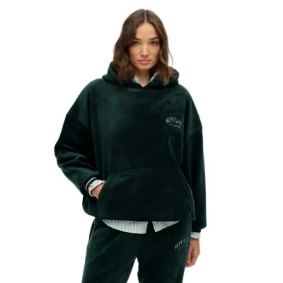 суичър,дамски,блузи,superdry,country,club,velour,relaxed,hoodie,green,(enamel,green)