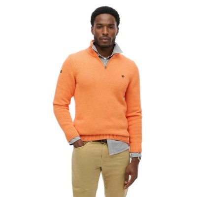 блуза,мъжки,пуловери,superdry,half,zip,sweater,orange,(washed,tangerine)