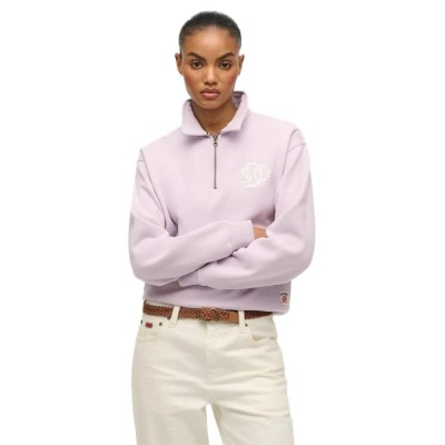 блуза,дамски,пуловери,дамски,плетени,дрехи,superdry,neon,collared,half,zip,sweater,purple,(parma,violet,purple)
