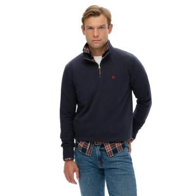блуза,мъжки,пуловери,superdry,preppy,half,zip,sweater,blue,(super,dark,navy)