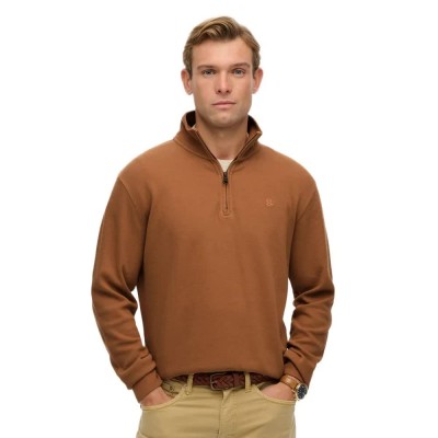 блуза,мъжки,пуловери,superdry,rib,half,zip,sweater,brown,(chipmunk,brown)