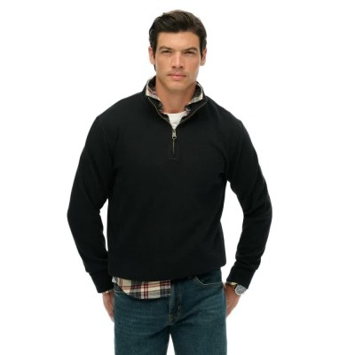 блуза,мъжки,пуловери,superdry,rib,half,zip,sweater,black,(jet,black)