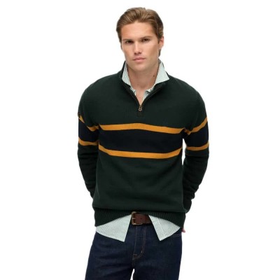 блуза,мъжки,пуловери,superdry,stripe,half,zip,sweater,green,(eagle,green,eclipse,navy)