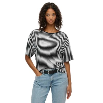 тениска,мъжки,тениски,дамски,тениски,superdry,studios,dropped,shoulder,short,sleeve,t,shirt,black,(black,white,stripe)