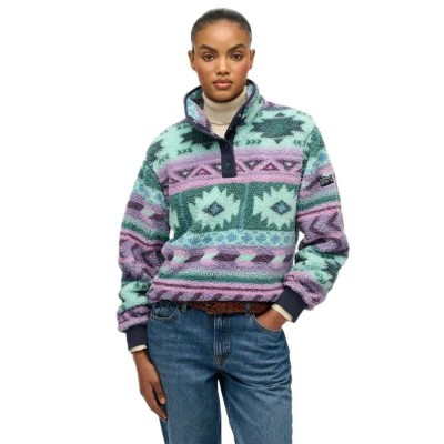 блуза,дамски,пуловери,дамски,плетени,дрехи,superdry,super,soft,printed,half,zip,sweater,green,(linear,aztec,navy)