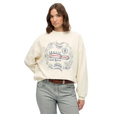 блуза,дамски,блузи,superdry,tokyo,narrative,oversized,sweatshirt,white,(off,white)