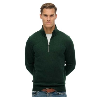 блуза,мъжки,пуловери,superdry,vintage,logo,embroidered,henley,half,zip,sweatshirt,green,(campus,green,marl)