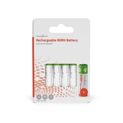 батерии,nedis,ni,mh,2000,mah,1.2,v,aa,rechargeable,battery,4,units,clear,(white)