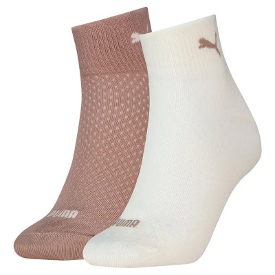чорапи,дамски,чорапи,puma,quarter,socks,2,pairs,brown,white,(pristine,sandstone)