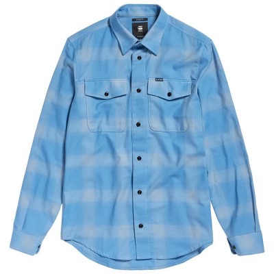 карирана,риза,мъжки,ризи,g,star,marine,slim,long,sleeve,shirt,refurbished,blue,(deep,wave,ryan,check)