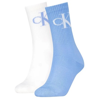 чорапи,дамски,чорапи,calvin,klein,701228811,crew,socks,2,pairs,white,blue,(sky,blue)