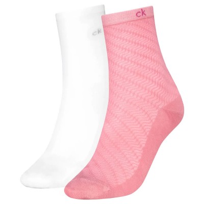 чорапи,дамски,чорапи,calvin,klein,701238805,short,socks,2,pairs,white,pink,(rose,pink)
