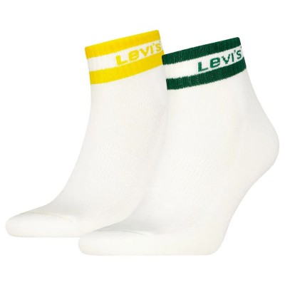 чорапи,мъжки,чорапи,дамски,чорапи,levi´s,®,sport,2,units,quarter,short,socks,2,pairs,white,(white,green,yellow)