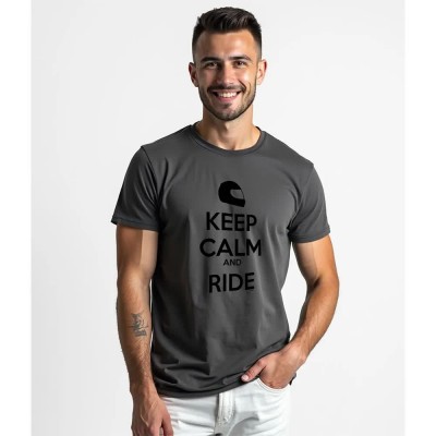 тениска,мъжки,тениски,дамски,тениски,kruskis,keep,calm,and,ride,short,sleeve,t,shirt,grey,(lead)