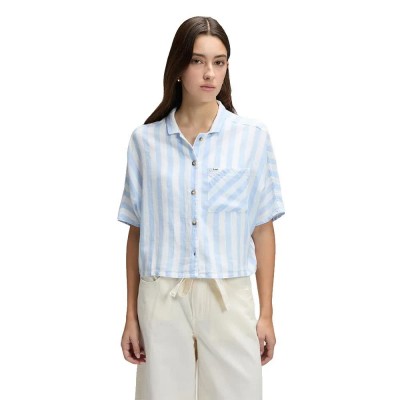 риза,с,къс,ръкав,дамски,ризи,мъжки,ризи,lee,resort,short,sleeve,shirt,blue,(sea,mist,stripe)