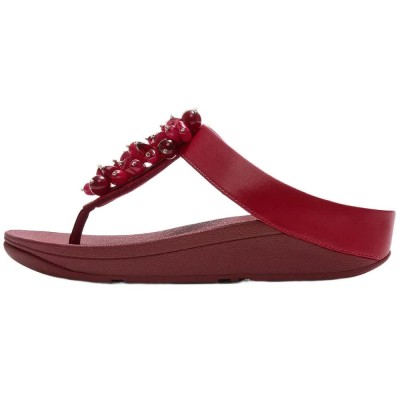сандали,дамски,сандали,и,чехли,fitflop,fino,bead,cluster,toe,post,sandals,red,(burnt,berry)