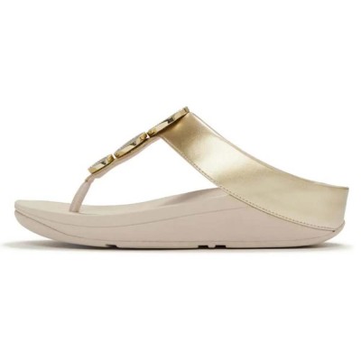 сандали,дамски,сандали,и,чехли,fitflop,halo,bead,circle,metallic,toe,post,sandals,golden,(platino)