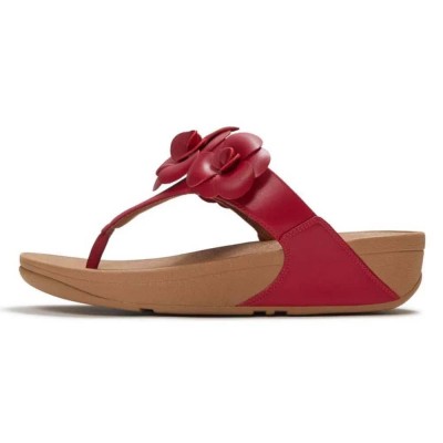 сандали,дамски,сандали,и,чехли,fitflop,lulu,flower,toe,post,sandals,red,(burnt,berry)