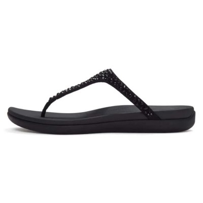 сандали,дамски,сандали,и,чехли,fitflop,solay,mixed,crystal,toe,post,sandals,black,(black)