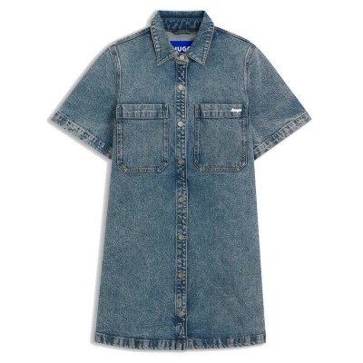 рокля,дамски,поли,и,рокли,hugo,gandira,10276954,blue,short,sleeve,dress,blue,(bright,blue)
